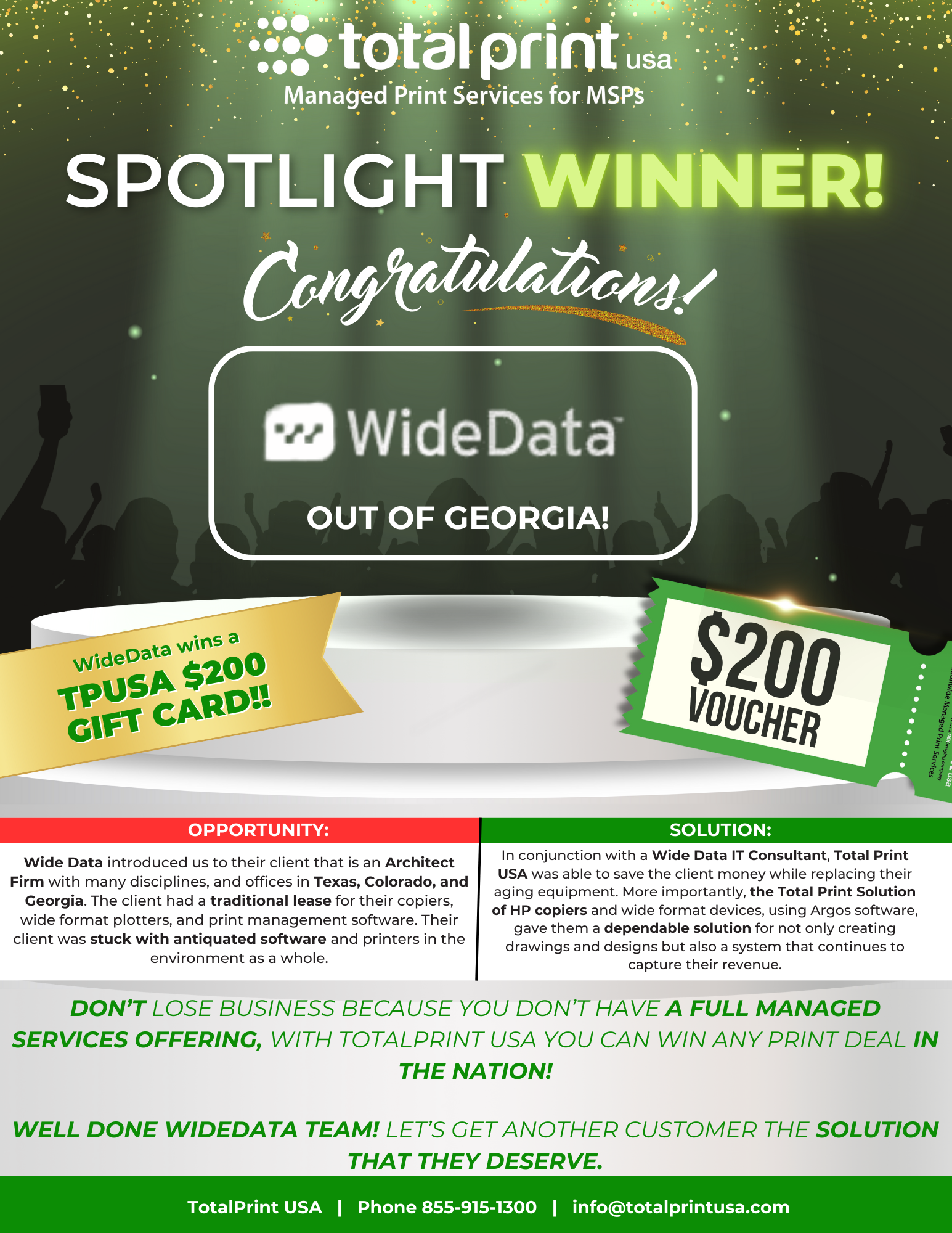 Congratulations to WideData - TPUSA Spotlight Winner of the Month