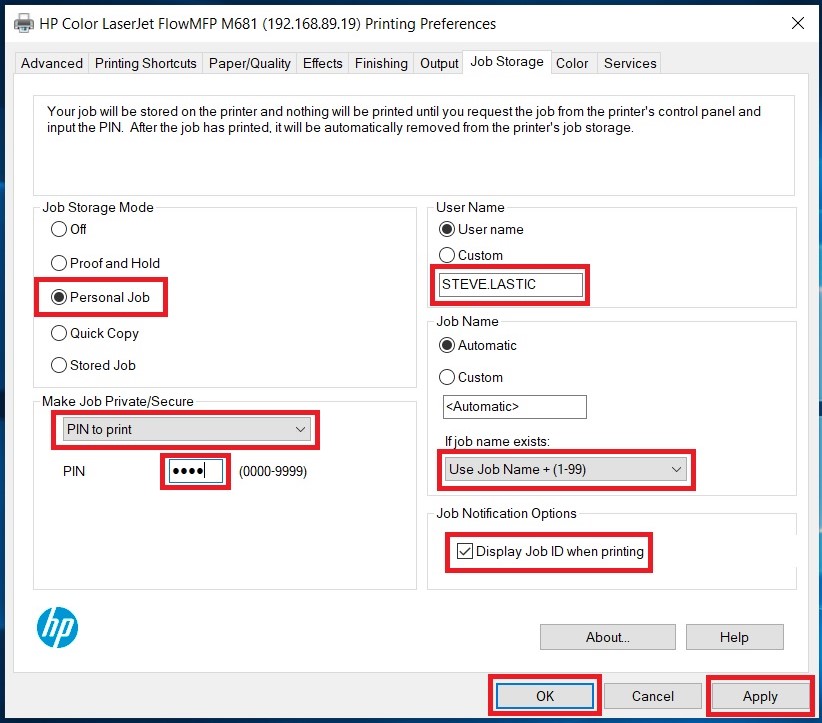 Job Storage - A free and simple way to setup your HP LaserJet