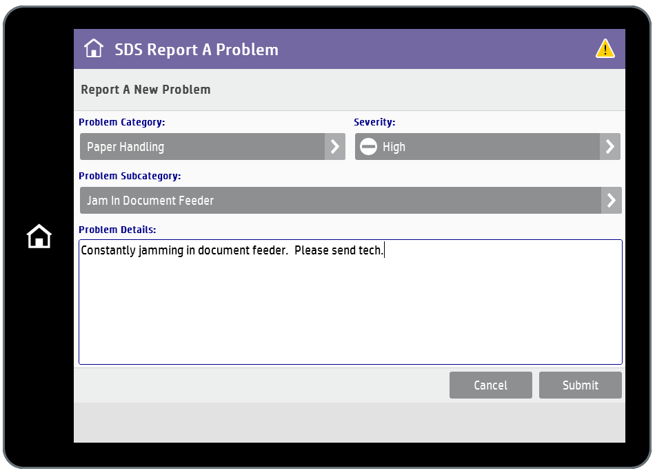 SDS Report a Problem